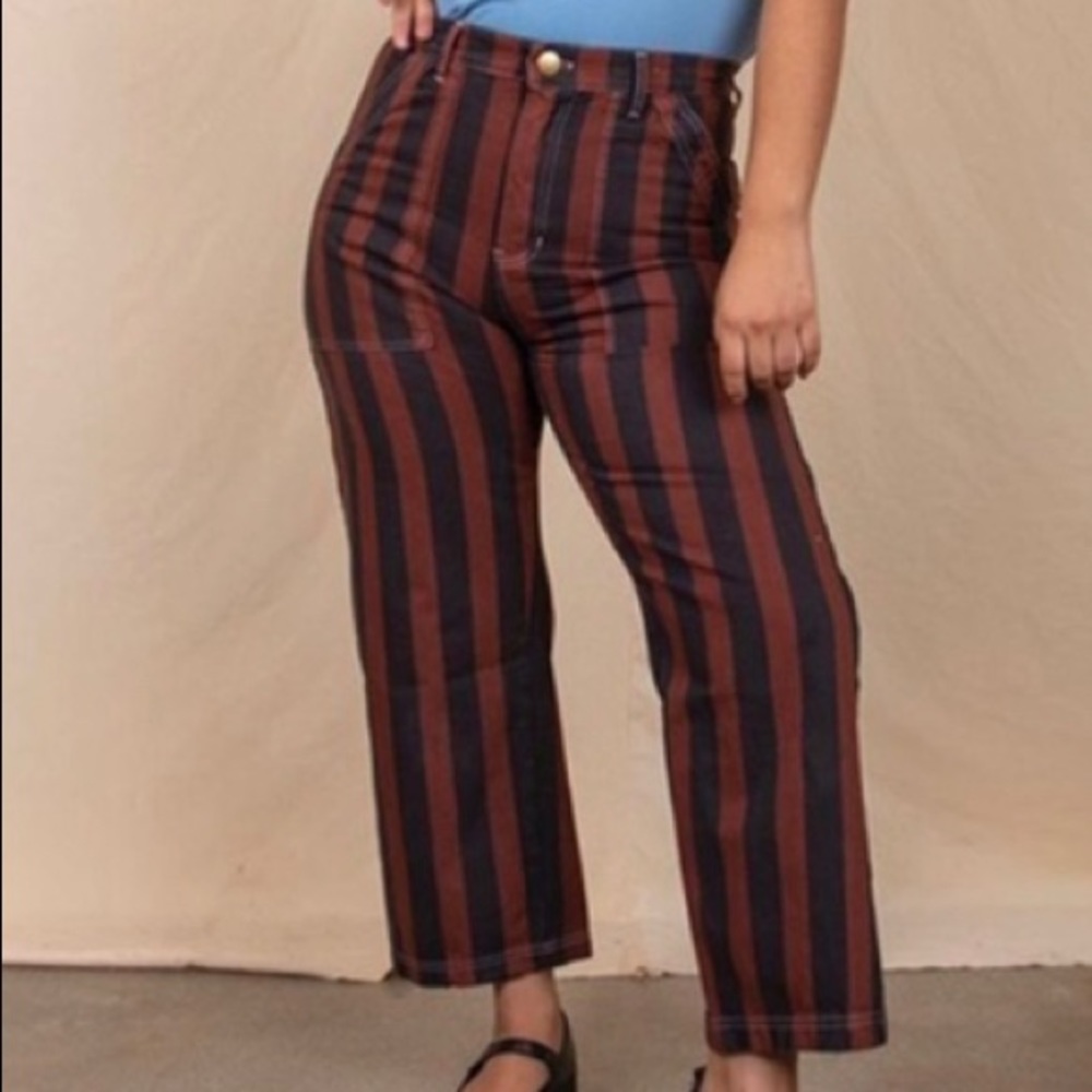 Big Bud Press brown and black stripe work pants size Large